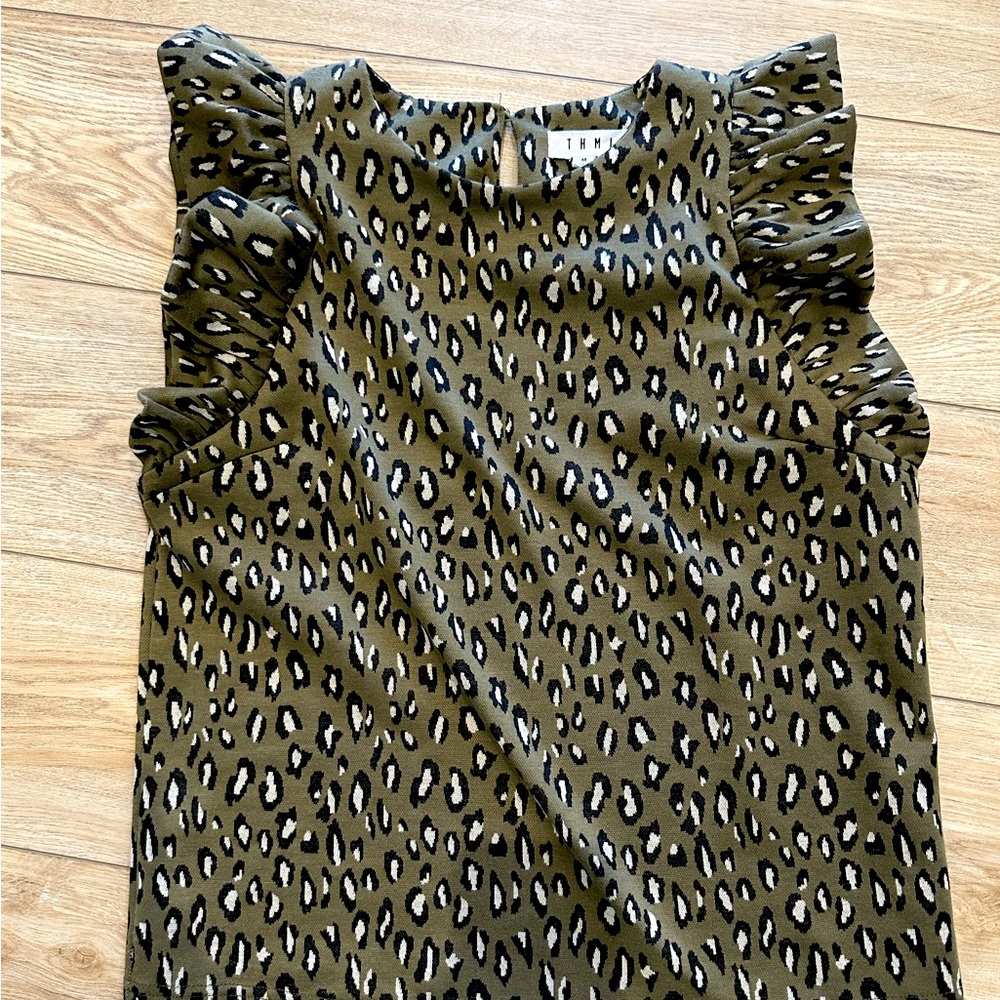 THML ruffle sleeve knit top